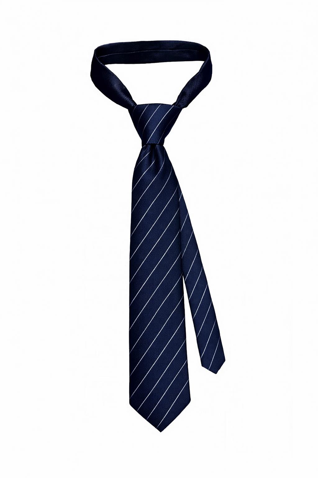 Cravate bleu nuit à rayures